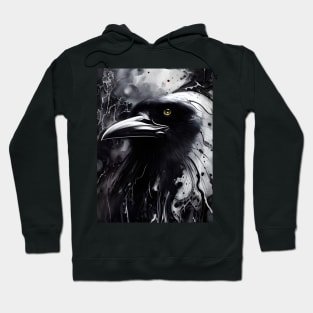 Black Ink Flow Crow Hoodie